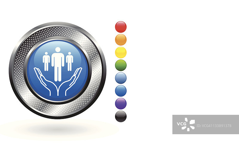 社区免版税矢量图金属按钮图片素材