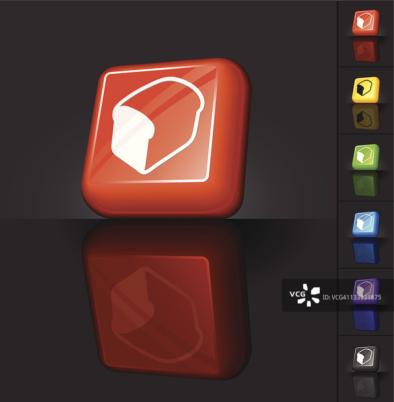 面包免版税矢量2.5D按钮图片素材