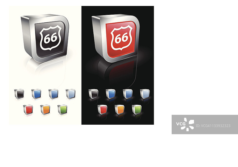 66号公路3D免版税矢量艺术图片素材
