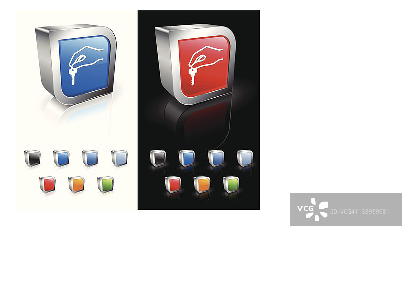 房屋钥匙3D矢量素材图片素材