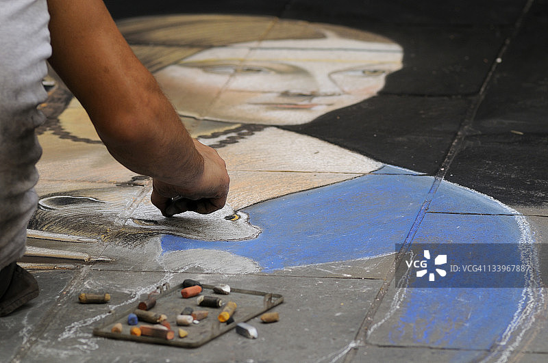 佛罗伦萨的街头画家图片素材