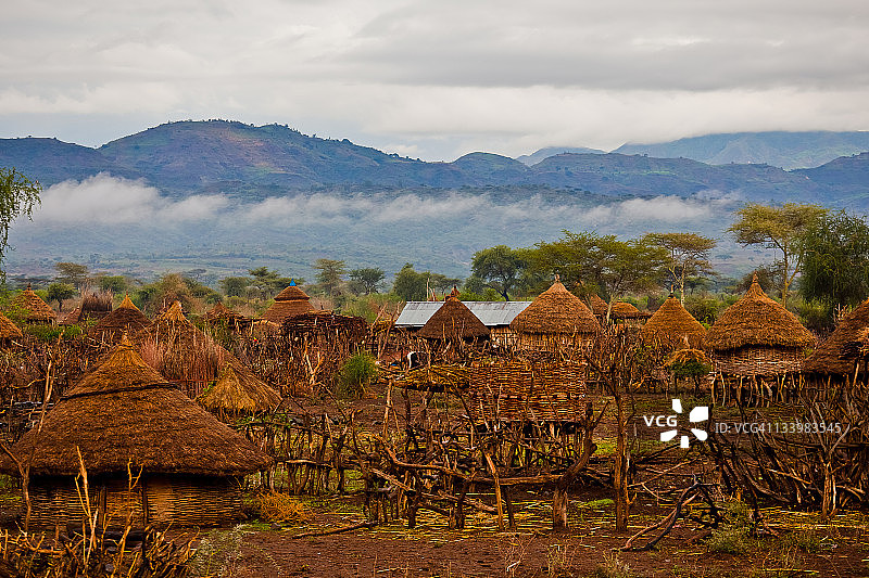 奥莫低谷的棚屋图片素材