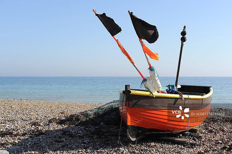 带有旗帜的船图片素材