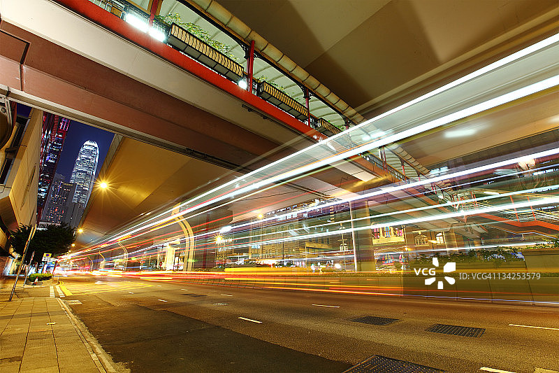 中国香港的汽车灯光图片素材
