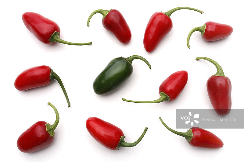 红色和绿色墨西哥胡椒图片素材