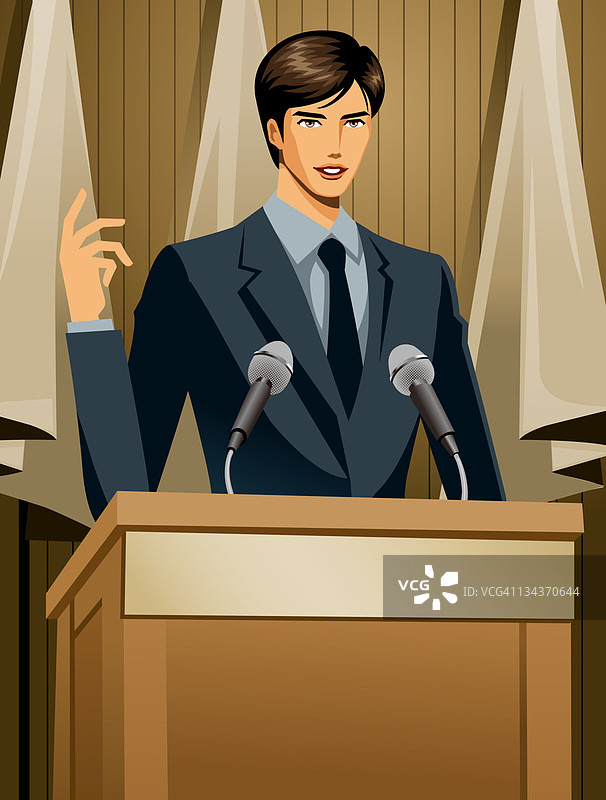 商务男人在做演示图片素材