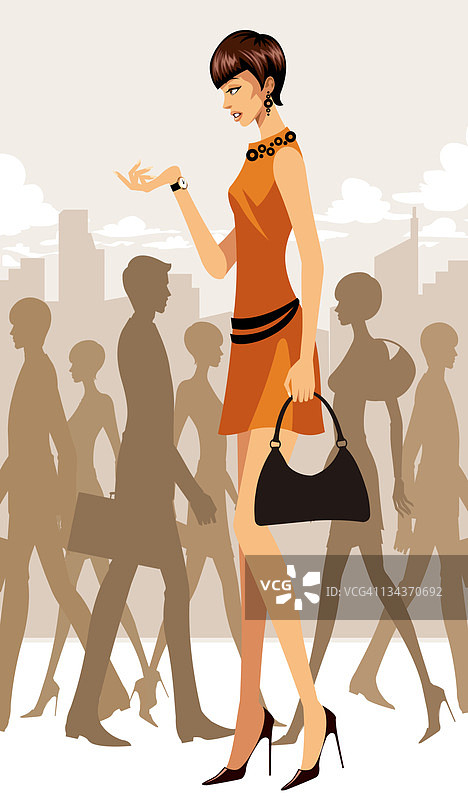 商务人士看手表的低角度视图图片素材