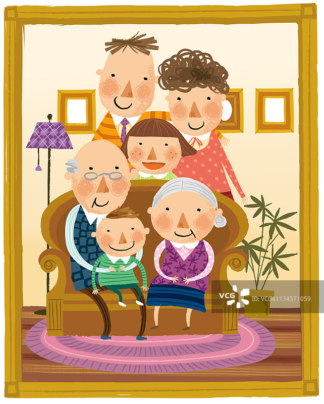 大型家庭合影相框图片素材