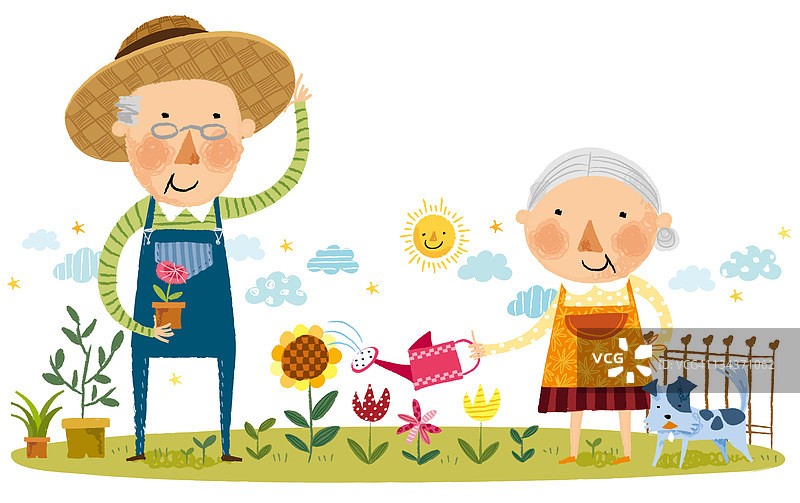 老年夫妇在园艺图片素材