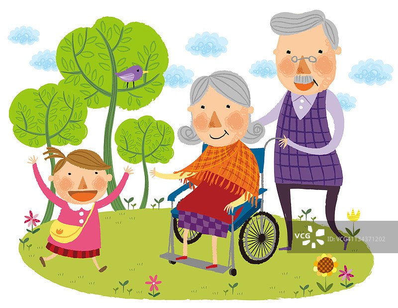 坐在轮椅上的老年妇女图片素材