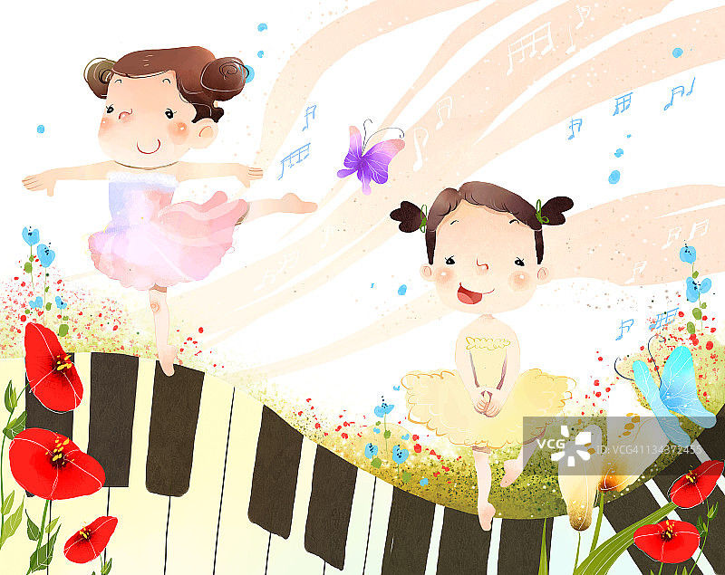 女孩们跳芭蕾舞图片素材