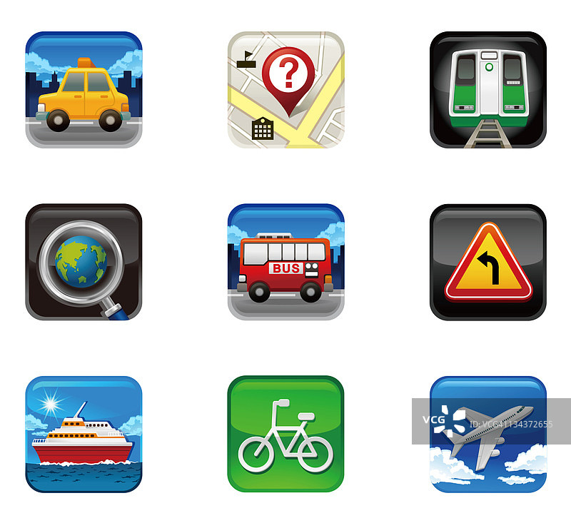 交通方式图标集图片素材