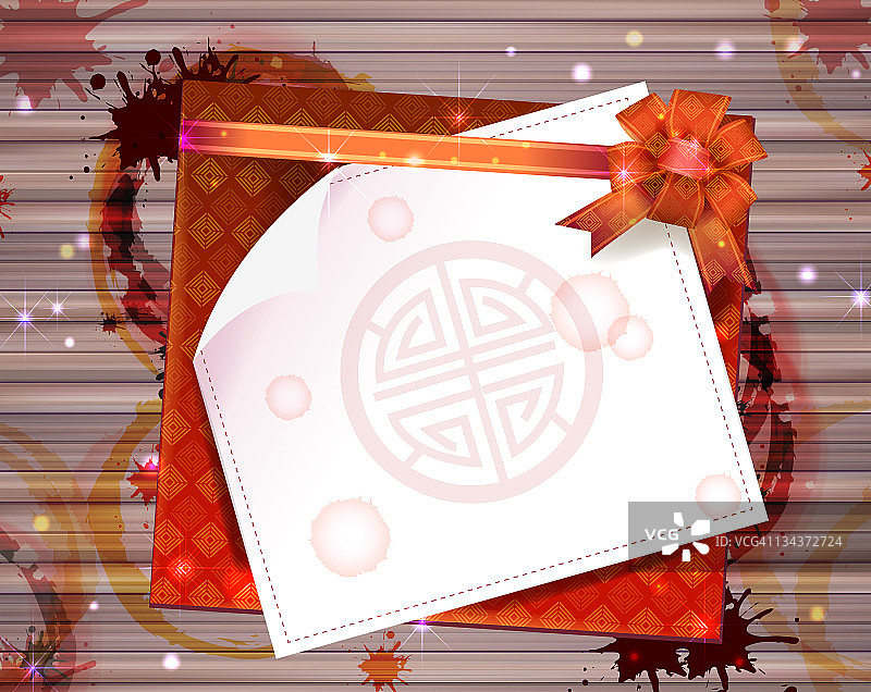 带有财富符号的中式卡片图片素材