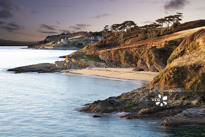 英国海滩和城堡图片素材