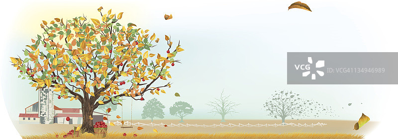 苹果丰收场景图片素材