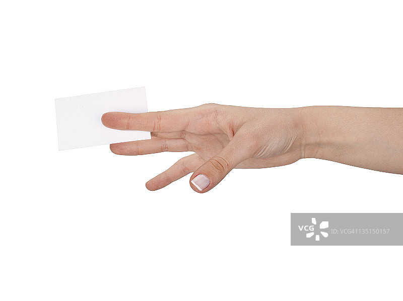 在女人手中的名片图片素材