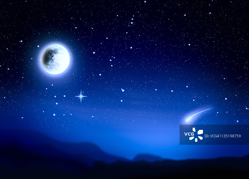 夜空中的月亮图片素材