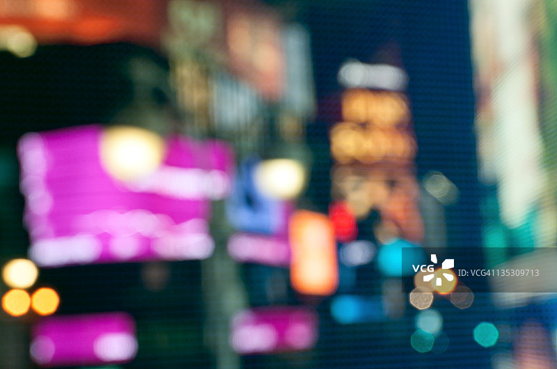 夜幕下的时代广场彩色剪影图片素材