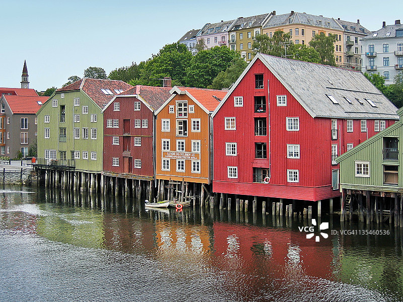 特隆赫姆的历史仓库图片素材