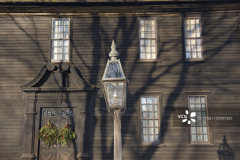 18世纪阿什利住宅（建于1734年），迪尔菲尔德历史区，马萨诸塞州图片素材