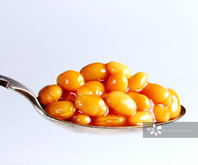 勺子上的烘焙豆图片素材