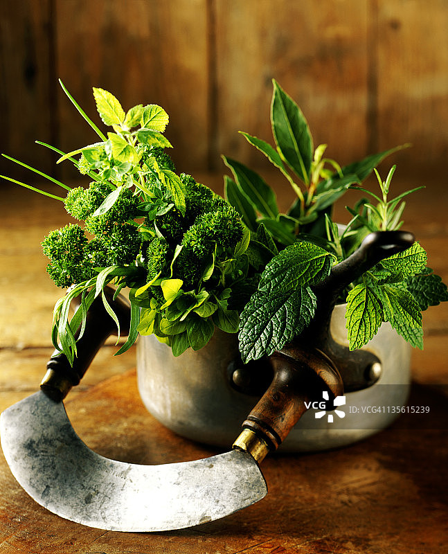 各种新鲜香草与半月斩图片素材