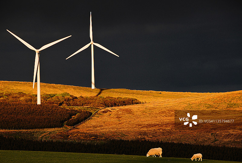 风力涡轮机图片素材