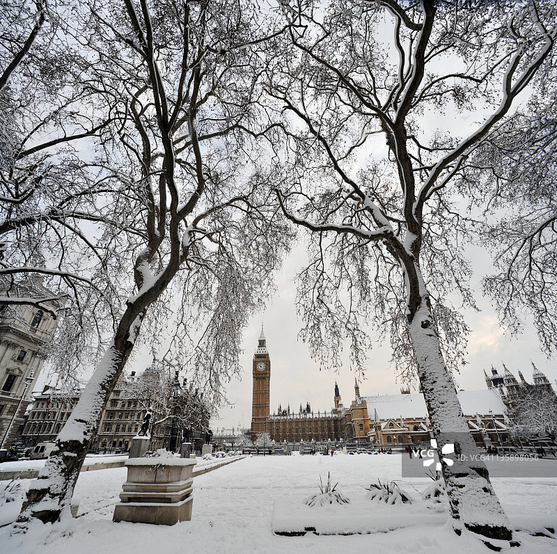 伦敦的雪景图片素材