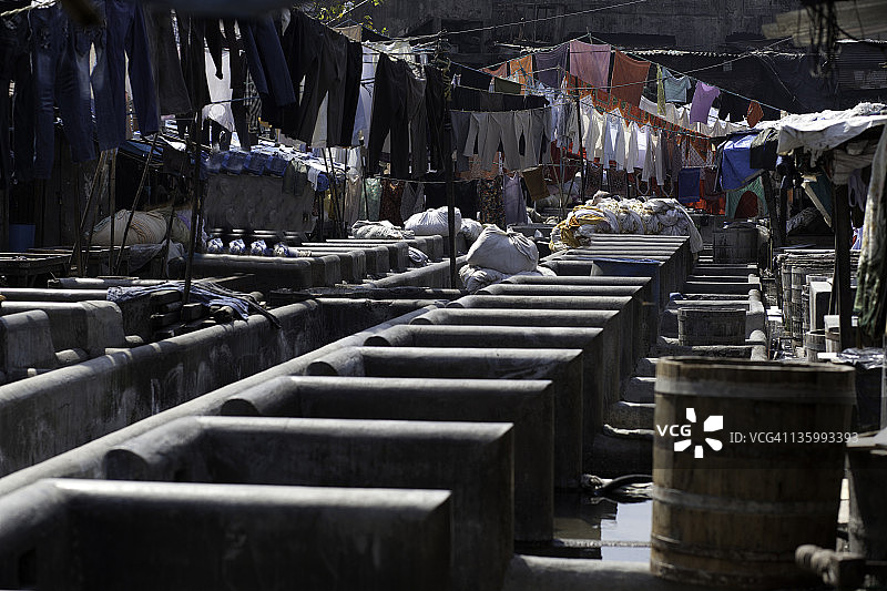 孟买最大的洗衣场：Dhobi Ghat 1图片素材