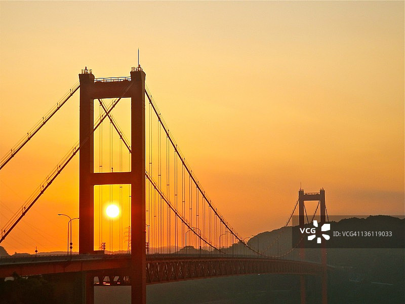 平户大桥日出图片素材