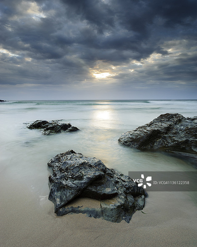 康沃尔郡波斯海滩小教堂图片素材