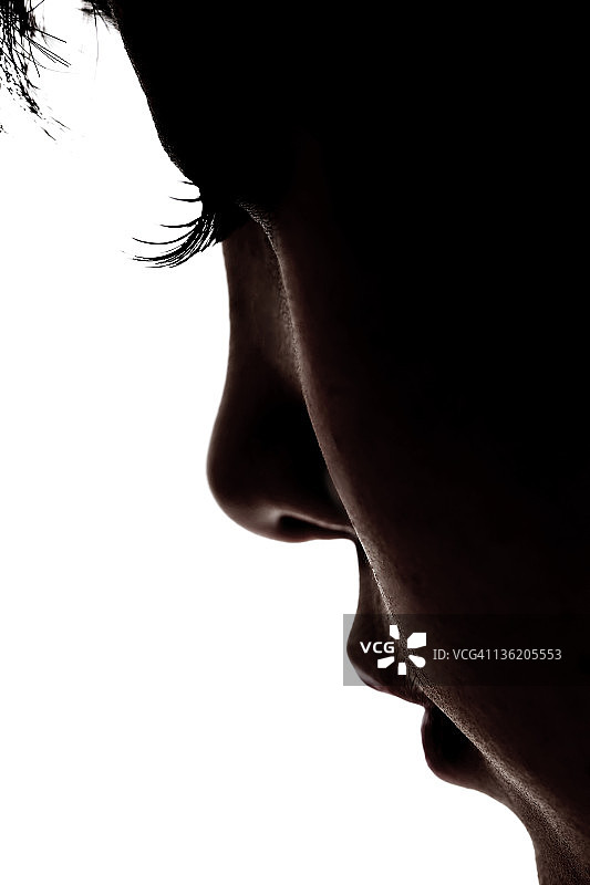 女性左侧面轮廓图片素材