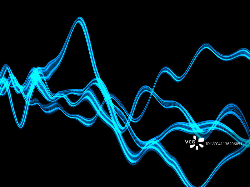 深色背景上的蓝色等离子体图片素材
