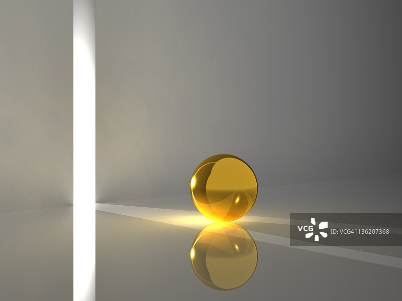 反射光线的金色球体图片素材