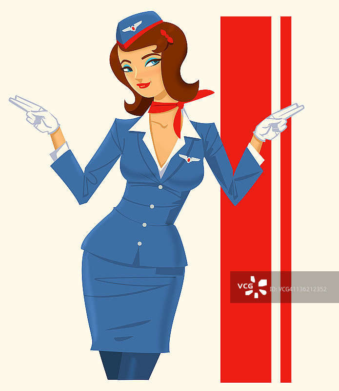 20世纪60年代的空姐图片素材