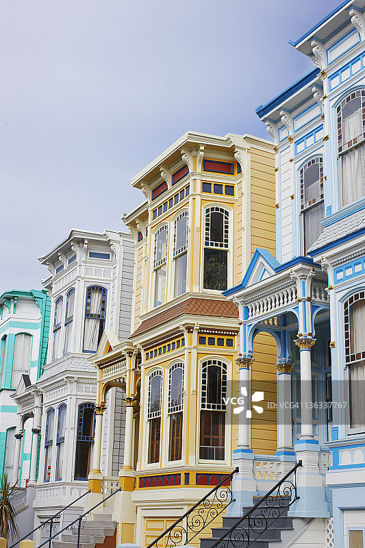 旧金山维多利亚风格住宅图片素材