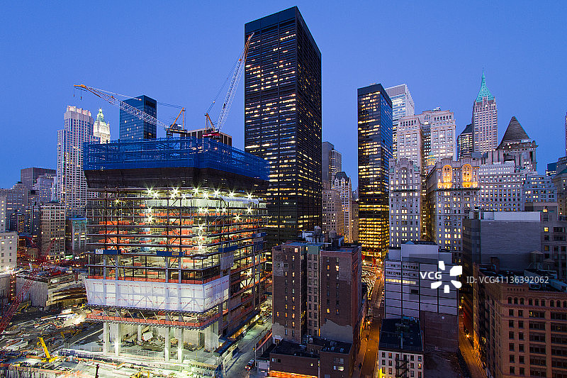 纽约城市天际线夜景图片素材