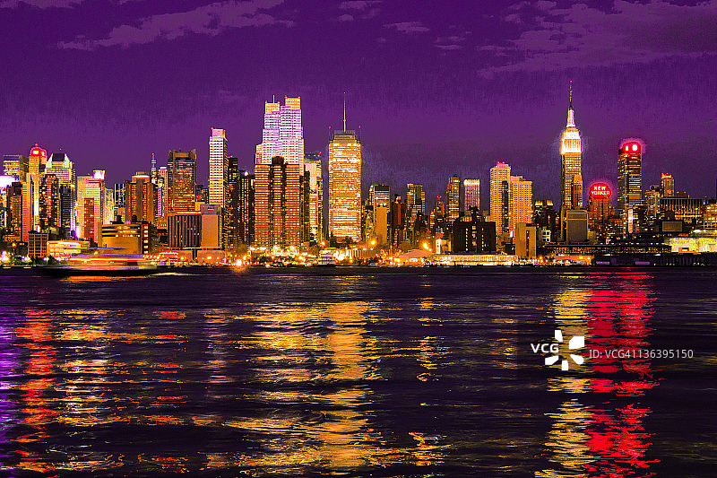 从西纽约看到的黄昏图片素材