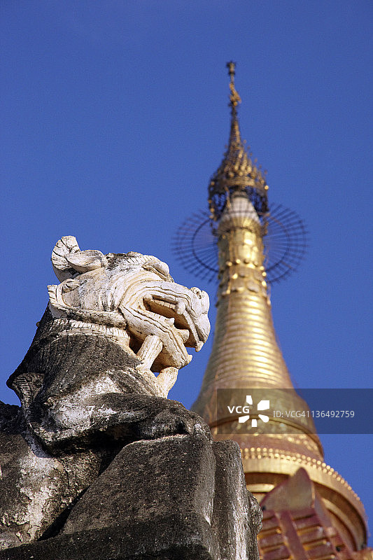 缅甸蒲甘阿南达寺狮子图片素材