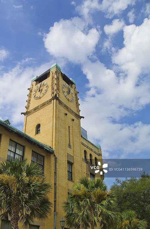 美国佐治亚州查塔姆县萨凡纳市政厅塔楼图片素材