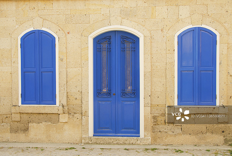 土耳其切什梅阿拉恰特，传统房屋的立面图片素材