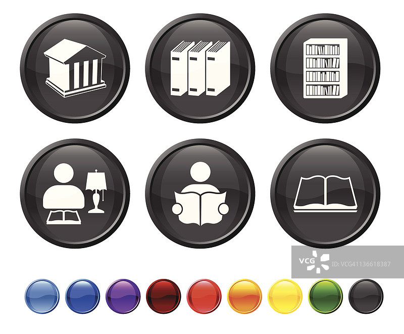 法律图书馆免版税矢量图标集图片素材