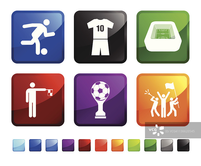 足球符号免版税矢量图标贴纸套装图片素材