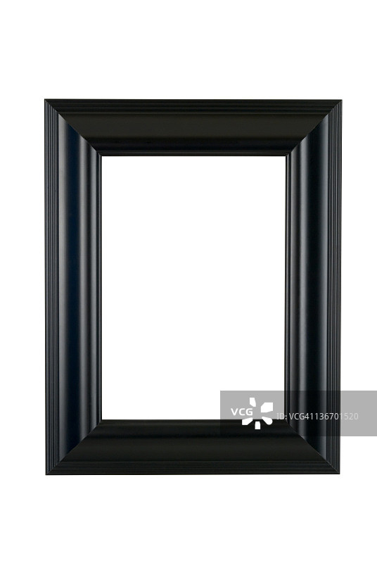 白色背景上的黑色缎面相框图片素材