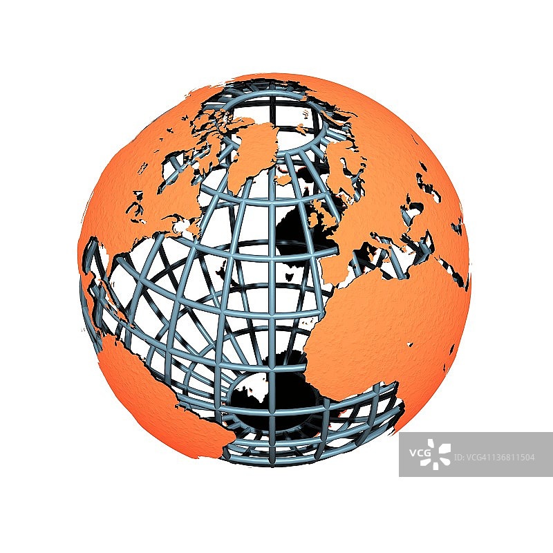 网格地球概念艺术作品图片素材