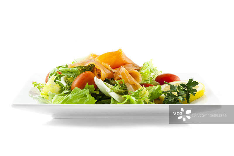 烟熏三文鱼沙拉图片素材