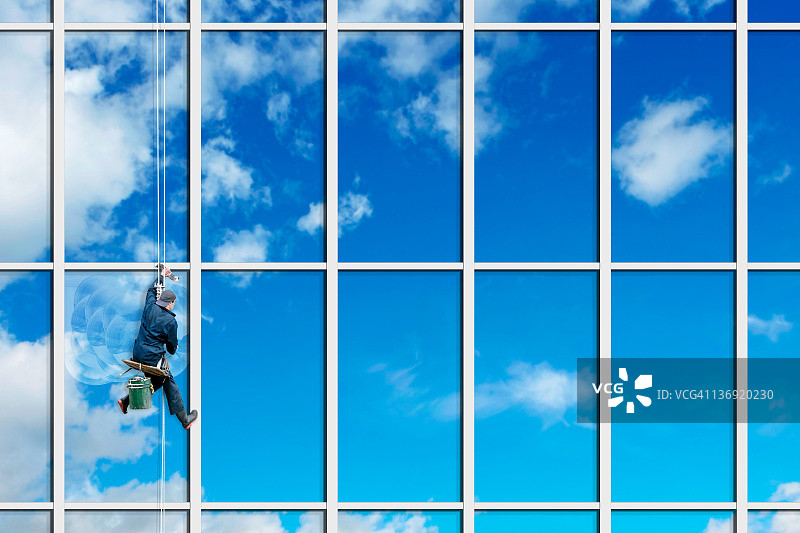 超大尺寸擦窗工图片素材