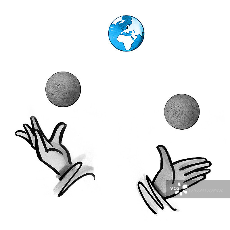 手玩杂耍球和地球图片素材