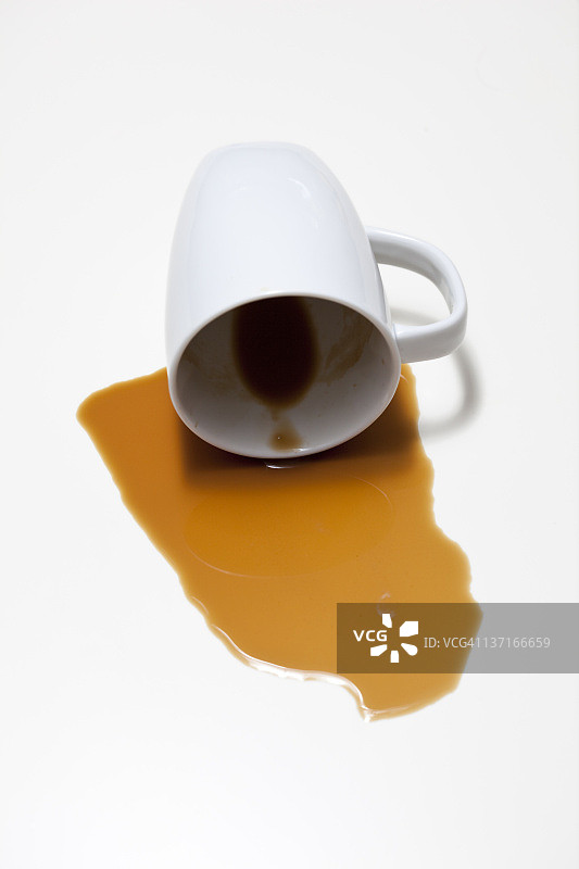 咖啡洒了图片素材