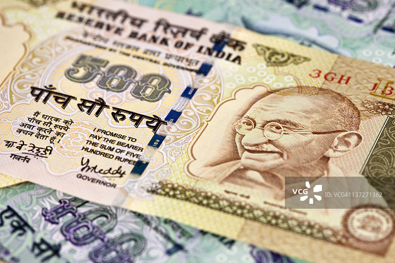 色彩鲜艳的印度卢比图片素材